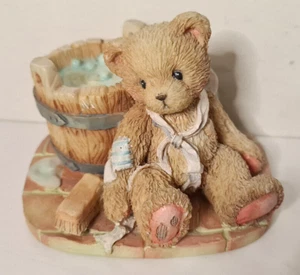 CHERISHED TEDDIES STYLE JOSHUA BEAR SITTING 1991 STATUE FIGURINE INDOOR OUTDOOR - Picture 1 of 5