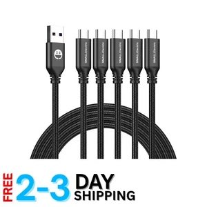 Extra Long 10ft USB Type C Cables - 5-Pack Braided for Fast Charging Performance - Picture 1 of 9