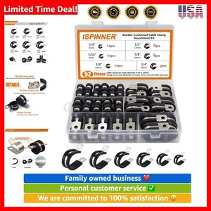 Durable Cable Clamps Assortment with Rubber Padding - 6 Sizes for All Needs - Picture 1 of 9