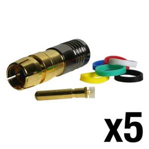 Skywalker Lock and Seal RCA RG-6 Quad Connectors (5 Pack) - Picture 1 of 7
