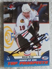Chicago Blackhawks Akim Aliu Signed 2009/10 AHL Top Pros Rockford Ice Hogs Card