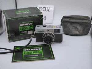Cámara telémetro de película compacta Olympus 35RC de 35 mm plateada probada + estuche + en caja - Imagen 1 de 8