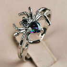 925 Sterling Silver Rainbow Mystical Topaz Spider Wedding Engagement Ring Size 7
