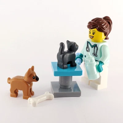 Lego Vet Minifigure with Adorable Puppy, Kitten and Accessories - Image 1 of 4