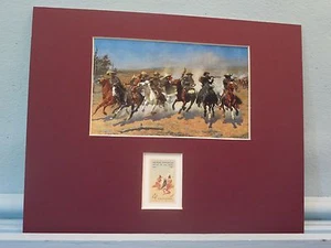 "The Dash for the Timber" painted by Frederic Remington and his own stamp - Picture 1 of 1