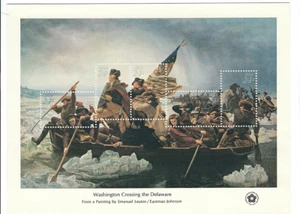 Scott # 1688...24 centavos... Cruce de Washington Delaware... Hoja de 5 estampillas - Imagen 1 de 1