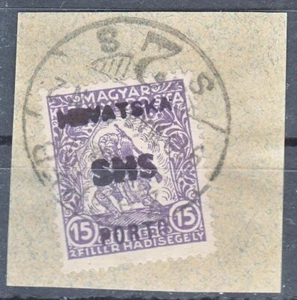 Yugoslavia kingdom SHS, iss. for Croatia, Zagreb porto provisorium, used piece - Picture 1 of 1