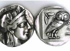 Lot d'une (1) Athènes tétradrachme Repro pièces argent pl déesse hibou d'Athéna