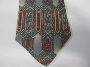 Henry Grethel SILK Tie Necktie 55 x 3.75 gray red 13584 - Picture 1 of 4