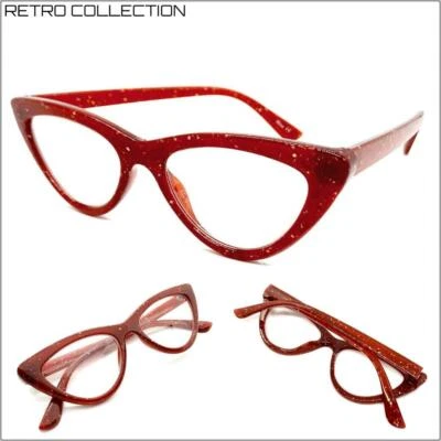 Para mujeres Elegante Elegante RETRO Estilo Ojo de Gato GAFAS DE LECTURA LECTORES Marco Granate Foto 1 de 4