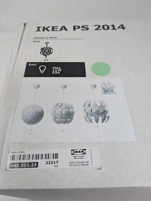 Lámpara Colgante Ikea PS 2014 14" BLANCA/TURQUESA "Estrella de la Muerte" ¡Nueva! Foto 1 de 4