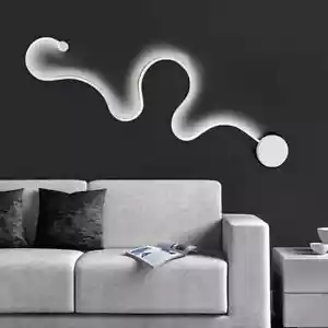 Applique moderno LED 28W lampada curva snake parete camera tripla illuminazione - Foto 1 di 5