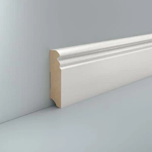 Hamburger Leiste 19x80 Berliner Profil Sockelleiste MDF RAL 9010 Fußleiste - Bild 1 von 4