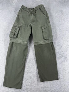 Boy Scouts Pants Youth 8 Green Cotton Cargo Convertible Uniform ISSUES READ - Picture 1 of 17