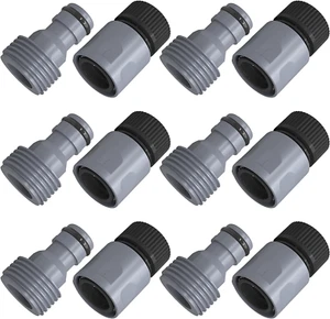 Garden Hose Quick Connector 3/4 Inch Plastic Garden Hose Quick Connect Fittings - Picture 1 of 12