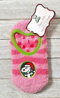 Christmas Snoopy girls pink slipper socks 1 pair size 7.5-3.5