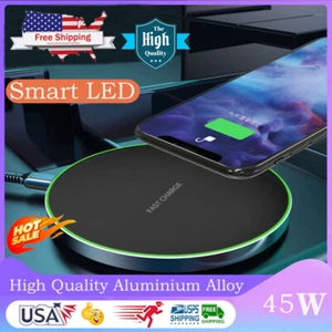 45W Wireless Fast Charger Charging Pad Dock For Samsung S25 S24 S23 S22 S21 S20 - Picture 1 of 20