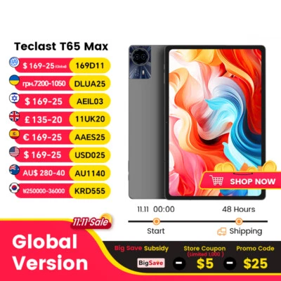 13" HD Display Android 14 Tablet MediaTek 256GB ROM 10000mAh Battery Widevine L1 - Image 1 of 4