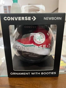 NEW CONVERSE BABY 0-6 mos BOOTIES ORNAMENT RED WHITE - Picture 1 of 7