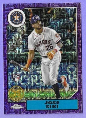 2022 Topps Chrome Series 2 RC Foil Jose Siri Purple #41/75  Card# T87C2-86 - Image 1 of 2