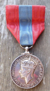 WW11 PERIOD BRITISH KING GEORGE V1  IMPERIAL SERVICE MEDAL FAITHFULL SERVICE