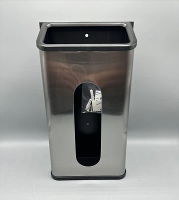 Soporte para bolsa de supermercado de montaje en pared de acero inoxidable Foto 1 de 4