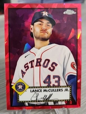 Lance Mccullers Jr 2021 Topps Chrome Platinum Anniversary Red Atomic /100 #404 - Image 1 of 2