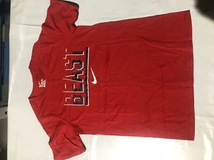 Nike Boy's Beast Graphic Tee Red/Blue/White AQ7396-657 - Picture 1 of 2