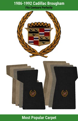 Передние коврики Lloyd Ultimat для Cadillac Brougham 86-92 годов выпуска с золотым гербом Cadillac - Изображение 1 из 4