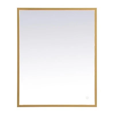 Elegant Decor Pier 20x36" Modern Aluminum LED Mirror in Brass - Image 1 of 4