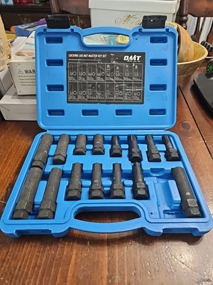 15-Piece Locking Lug Nut Master Key Set of Spline Star and Hex Style Keys - Image 1 of 2