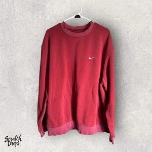 Vintage Nike Crew Neck Sweatshirt XL Red Embroidered Swoosh Grey Tag Y2K Men's - Picture 1 of 5
