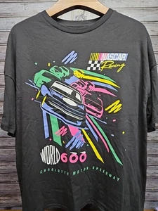 NASCAR Black T-Shirt Men's L Charlotte Motor Speedway World 600 Racing - Picture 1 of 5