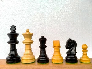 Indian Wooden Chess Pieces Set Size 3.50" Inch for Big Chess Board, Chess Coin - Picture 1 of 7