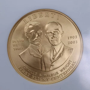 2003-W $10., Primer Vuelo., Conmemorativo Dorado., NGC MS70., Tienda #GMC096 - Imagen 1 de 3