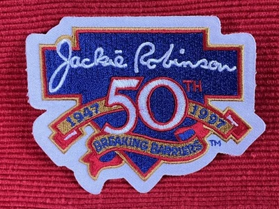 Jackie Robinson 50th Anniversary Breaking Barriers Official MLB Patch 1947-1997 - Image 1 of 2