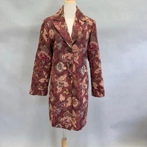 CAbi burgunderrot jakobinisch burgunderrot Blumen Jacquard Gobelin Long Jacke Gr. 14 - Bild 1 von 17