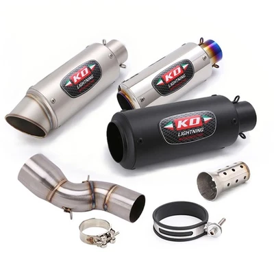 Slip-on Exhaust Mid Link Pipe 51mm Muffler Tips For Honda CBR1000RR 2017-2025 - Image 1 of 4