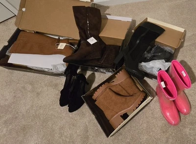 ANA Coñac Botas Hasta la Rodilla, Marrón East5th Botas, Rosa Reacción Botas Talla 8 Foto 1 de 4