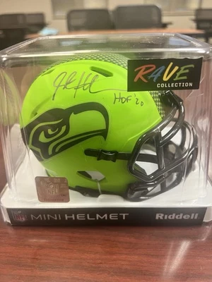 Steve Hutchinson Seattle Seahawks Autographed Rave  Mini Helmet HOF Script JSA - Image 1 of 4