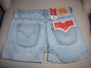 Levi's Kids Girls Girlfriend Shorty Shorts Blue Size 8 - Picture 1 of 2