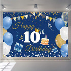 10th Birthday Decorations Happy 10th Birthday Backdrop Banner For Boys/girls ...