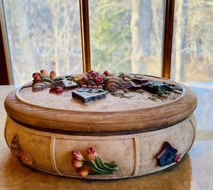Harz Schmuck Schmuck Box Hochgezogene Vogelhäuser Blumen 3D handbemalte Aufbewahrung - Bild 1 von 10