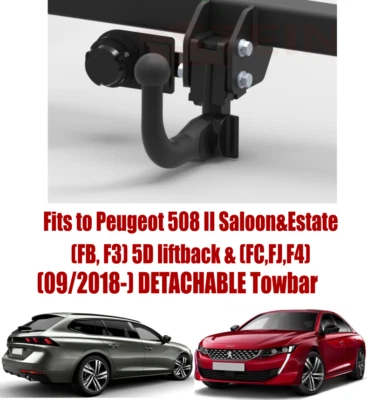 СЪЕМНЫЙ буксировочный трос для PEUGEOT 508 II (2018-) и 13-контактный комплект байпасного реле - P069 - Изображение 1 из 4