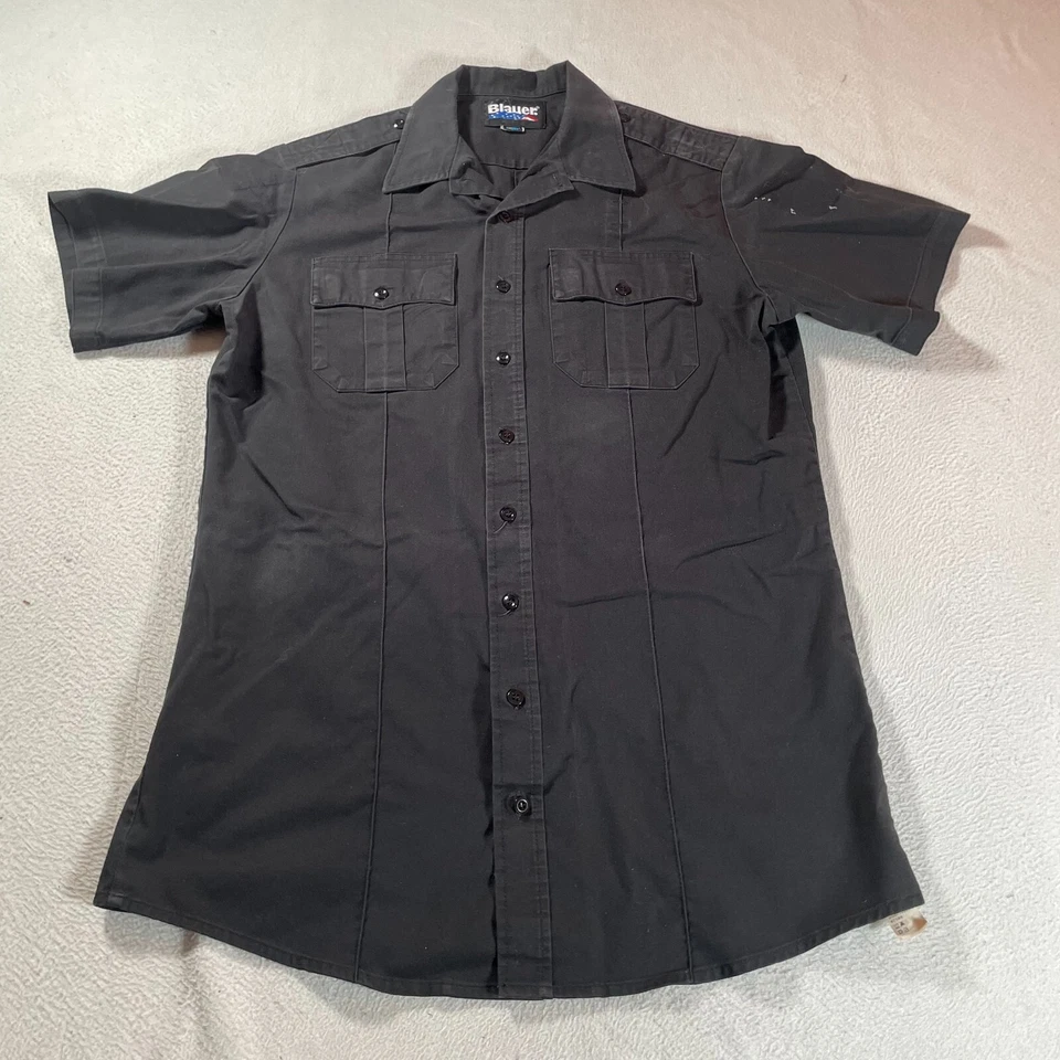 Camisa Azul Para Hombres Mediana Negra Táctica Aplicación de la Ley Uniforme Utilidad Trabajo Foto 1 de 4