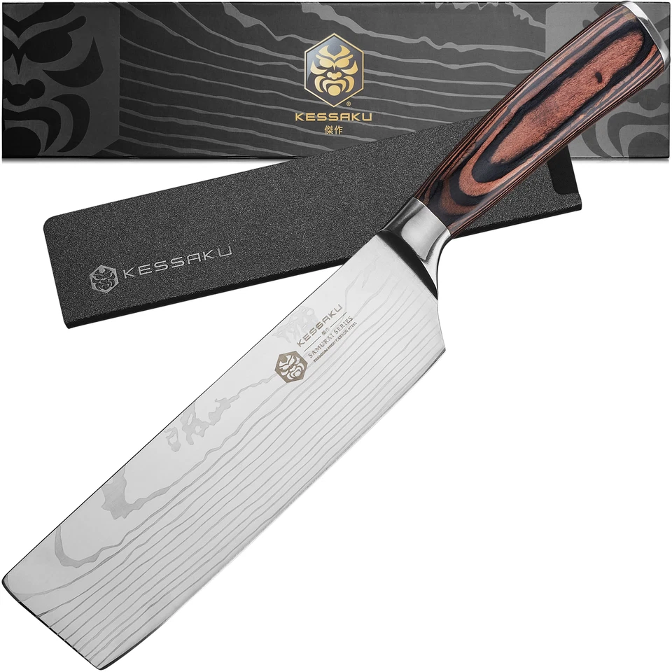 Kessaku 7" Nakiri Cleaver Knife - Samurai Series - HC Stainless Steel