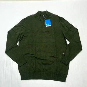 Columbia Spruce Bluff Sweater Men's Large Green 1/2 Zip Long Sleeve NWT - Picture 1 of 11