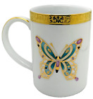 1991 ELEGANT GOLD BUFFET ROYAL GALLERY TURQUOISE BUTTERFLY COFFEE TEA CUP MUG