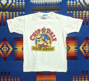 VTG 80s Disney USA Chip & Dale Rescue Rangers Cartoon T-Shirt Kids M 5-6