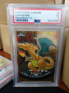 2000 Pokemon Topps Chrome Charizard T.V PSA 5 #6 